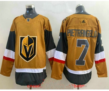 Men's Vegas Golden Knights #7 Alex Pietrangelo Gold 2020-21 Alternate Stitched Adidas Jersey