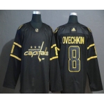 Men's Washington Capitals #8 Alexander Ovechkin Black Golden Adidas Stitched NHL Jersey