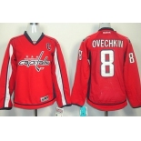 Washington Capitals #8 Alexander Ovechkin Red Womens Jersey