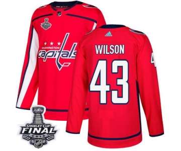 Adidas Capitals #43 Tom Wilson Red Home Authentic 2018 Stanley Cup Final Stitched NHL Jersey