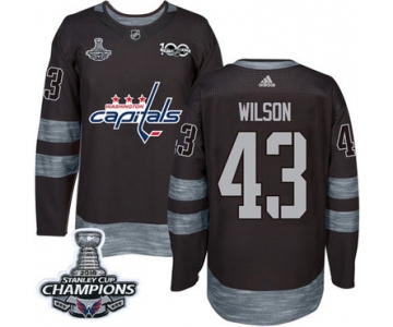 Adidas Washington Capitals #43 Tom Wilson Black 1917-2017 100th Anniversary Stanley Cup Final Champions Stitched NHL Jersey