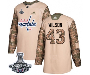 Adidas Washington Capitals #43 Tom Wilson Camo Authentic 2017 Veterans Day Stanley Cup Final Champions Stitched NHL Jersey
