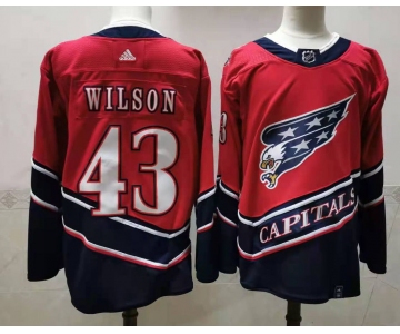 Men's Washington Capitals #43 Tom Wilson Red 2021 Retro Stitched NHL Jersey