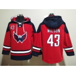 Men's Washington Capitals #43 Tom Wilson Red Ageless Must Have Lace Up Pullover Hoodie