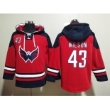 Men's Washington Capitals #43 Tom Wilson Red Ageless Must Have Lace Up Pullover Hoodie