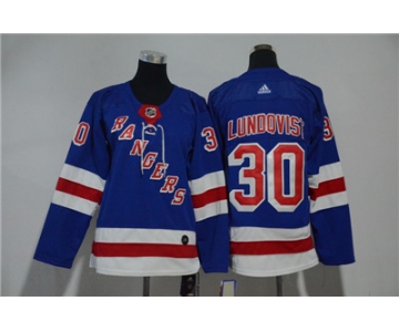 Adidas Detroit Rangers #30 Henrik Lundqvist Blue Youth Jersey