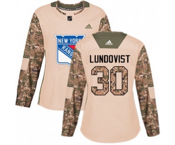 Adidas New York Rangers #30 Henrik Lundqvist Camo Authentic 2017 Veterans Day Women's Stitched NHL Jersey