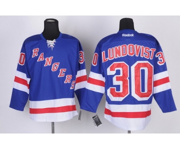 New York Rangers #30 Henrik Lundqvist Light Blue Jersey