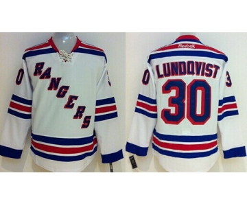 New York Rangers #30 Henrik Lundqvist White Jersey