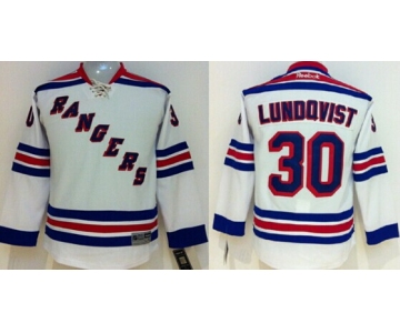 New York Rangers #30 Henrik Lundqvist White Kids Jersey
