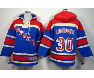 Old Time Hockey New York Rangers #30 Henrik Lundqvist Light Blue Kids Hoodie