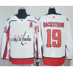Adidas Capitals #19 Nicklas Backstrom White Road Authentic Stitched NHL Jersey