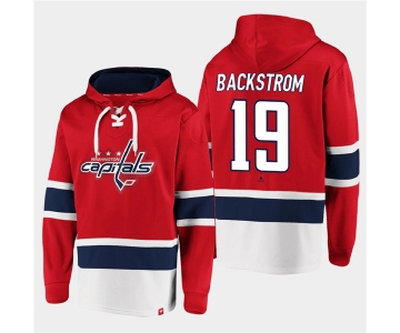 Men's Washington Capitals #19 Nicklas Backstrom Red All Stitched Sweatshirt Hoodie
