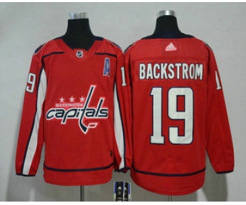 Men's Washington Capitals #19 Nicklas Backstrom Red With A Patch 2017-2018 Hockey Stitched NHL Jersey
