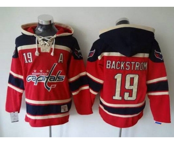 Washington Capitals #19 Nicklas Backstrom Red Sawyer Hooded Sweatshirt Stitched NHL jersey