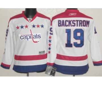 Washington Capitals #19 Nicklas Backstrom White Third Kids Jersey