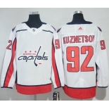 Adidas Capitals #92 Evgeny Kuznetsov White Road Authentic Stitched NHL Jersey