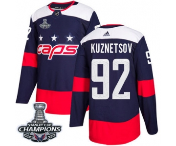 Adidas Washington Capitals #92 Evgeny Kuznetsov Navy Authentic 2018 Stadium Series Stanley Cup Final Champions Stitched NHL Jersey