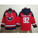 Men's Washington Capitals #92 Evgeny Kuznetsov Red Ageless Must Have Lace Up Pullover Hoodie