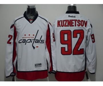 Men's Washington Capitals #92 Evgeny Kuznetsov Reebok White Away Hockey Jersey