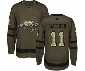 Adidas Capitals #11 Mike Gartner Green Salute to Service Stitched NHL Jersey