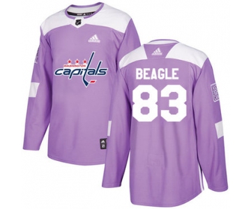 Adidas Capitals #83 Jay Beagle Purple Authentic Fights Cancer Stitched NHL Jersey
