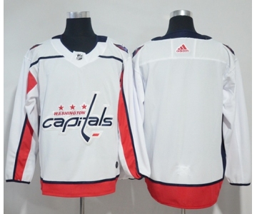Adidas Capitals Blank White Road Authentic Stitched NHL Jersey