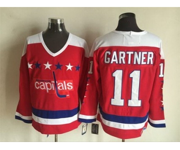Men's Washington Capitals #11 Mike Gartner 1987-88 Red CCM Vintage Throwback Jersey