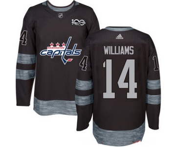 Men's Washington Capitals #14 Justin Williams Black 100th Anniversary Stitched NHL 2017 adidas Hockey Jersey