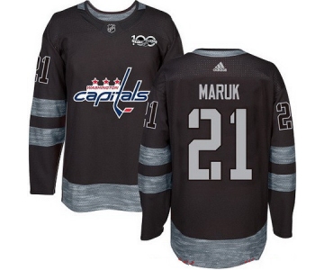 Men's Washington Capitals #21 Dennis Maruk Black 100th Anniversary Stitched NHL 2017 adidas Hockey Jersey