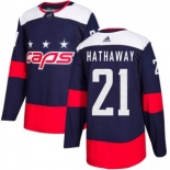 Men's Washington Capitals #21 Garnet Hathaway Adidas Authentic 2018 Stadium Series Jersey - Navy Blue