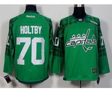 Men's Washington Capitals #70 Braden Holtby Green 2016 St. Patrick's Day Hockey Jersey