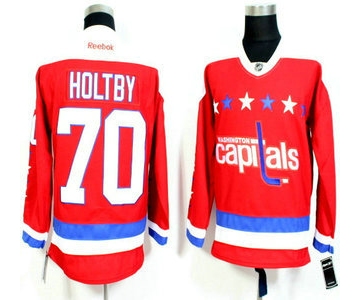 Men's Washington Capitals #70 Braden Holtby Red Third Reebok Hockey Jersey