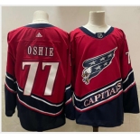 Men's Washington Capitals #77 T.J. Oshie Red 2021 Retro Stitched NHL Jersey