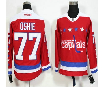 Men's Washington Capitals #77 T.J. Oshie Red Third Reebok Hockey Jersey