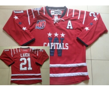 Washington Capitals #21 Brooks Laich 2015 Winter Classic Red 40TH Jersey
