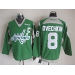 Washington Capitals #8 Alex Ovechkin 2014 Training Green Jersey