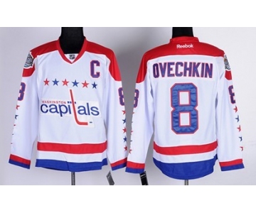 Washington Capitals #8 Alex Ovechkin White Third Jersey