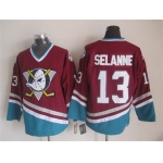 Anaheim Ducks #13 Teemu Selanne Red Throwback CCM Jersey