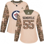 Adidas Winnipeg Jets #55 Mark Scheifele Camo Authentic 2017 Veterans Day Women's Stitched NHL Jersey