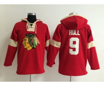 2014 Old Time Hockey Chicago Blackhawks #9 Bobby Hull Red Hoodie