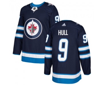 Adidas Jets #9 Bobby Hull Navy Blue Home Authentic Stitched NHL Jersey