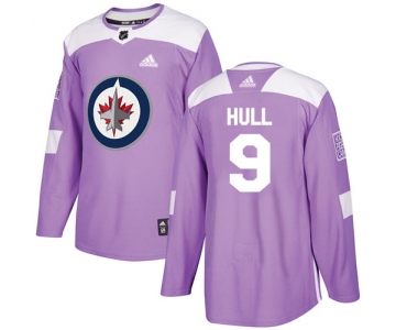 Adidas Jets #9 Bobby Hull Purple Authentic Fights Cancer Stitched NHL Jersey