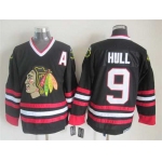 Chicago Blackhawks #9 Bobby Hull Black CCM Vintage Throwback Jersey