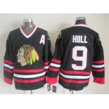 Chicago Blackhawks #9 Bobby Hull Black CCM Vintage Throwback Jersey