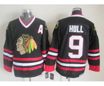 Chicago Blackhawks #9 Bobby Hull Black CCM Vintage Throwback Jersey