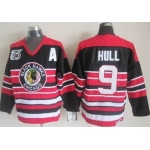 Chicago Blackhawks #9 Bobby Hull Black Pinstripe 75TH Throwback CCM Jersey