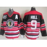 Chicago Blackhawks #9 Bobby Hull Black Pinstripe 75TH Throwback CCM Jersey