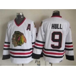 Chicago Blackhawks #9 Bobby Hull White CCM Vintage Throwback Jersey