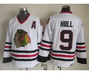 Chicago Blackhawks #9 Bobby Hull White CCM Vintage Throwback Jersey